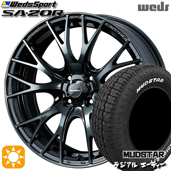 【取付対象】195/65R15 91H マッドスター ラジアル A/T ホワイトレター Weds ウェッズスポーツ SA20R WBC（ウォースブラッククリアー） 15インチ 6.0J 4H100 サマータイヤホイールセット ｜トレッド新横浜師岡店