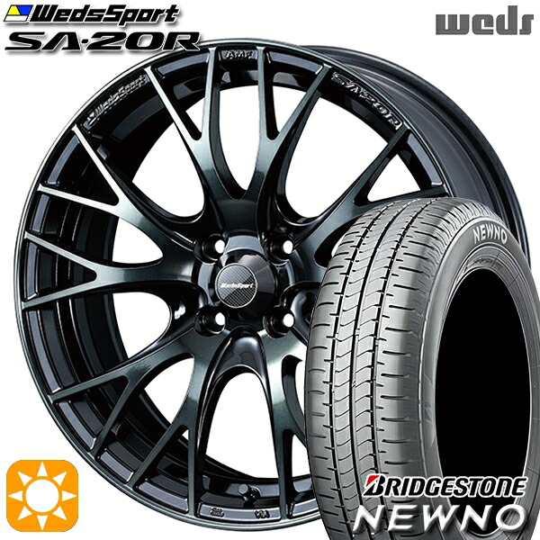 【取付対象】185/65R15 88S ブリヂストン ニューノ Weds ウェッズスポーツ SA20R WBC(ウォースブラッククリアー) 15インチ 6.0J 4H100 サマータイヤホイールセット |トレッド新横浜師岡店