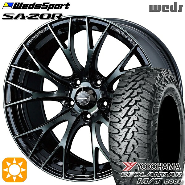 【取付対象】225/70R16 103S ヨコハマ ジオランダーM/T G003 Weds ウェッズスポーツ SA20R WBC（ウォースブラッククリアー） 16インチ 7.0J 5H114.3 サマータイヤホイールセット