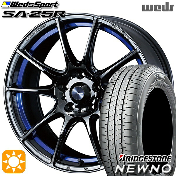 【取付対象】235/50R18 97V ブリヂストン ニューノ Weds ウェッズスポーツ SA25R BLCII（ブルーライトクロームツー） 18インチ 8.0J 5H114.3 サマータイヤホイールセット
