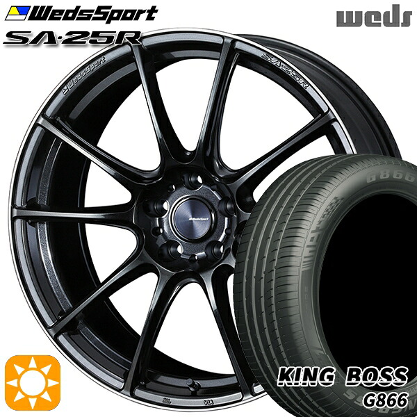 【取付対象】245/40R19 98W XL キングボス G866 Weds ウェッズスポーツ SA25R METAL BLACK/F (メタルブラックエフ) 19インチ 8.0J 5H114.3 サマータイヤホイールセット ｜トレッド新横浜師岡店