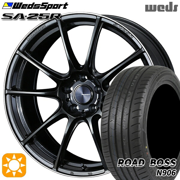 【取付対象】245/35R20 95W XL ロードボス N906 Weds ウェッズスポーツ SA25R METAL BLACK/F (メタルブラックエフ) 20インチ 8.5J 5H114.3 サマータイヤホイールセット