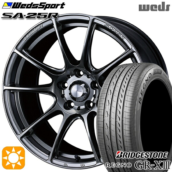 【取付対象】20アルファード 245/40R19 98W XL ブリヂストン レグノ GR-X3 Weds ウェッズスポーツ SA25R PSB (プラチナシルバーブラック) 19インチ 8.5J 5H114.3 サマータイヤホイールセット