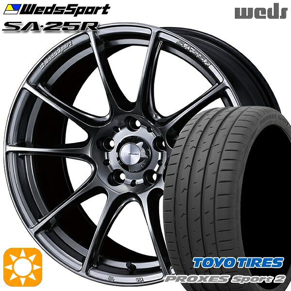 【取付対象】アクセラ アテンザ 215/45R18 93Y XL トーヨー プロクセススポーツ2 Weds ウェッズスポーツ SA25R PSB (プラチナシルバーブラック) 18インチ 7.5J 5H114.3 サマータイヤホイールセット ｜トレッド新横浜師岡店