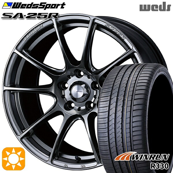 【取付対象】20アルファード 245/40R19 98W XL ウィンラン R330 Weds ウェッズスポーツ SA25R PSB (プラチナシルバーブラック) 19インチ 8.0J 5H114.3 サマータイヤホイールセット ｜トレッド新横浜師岡店