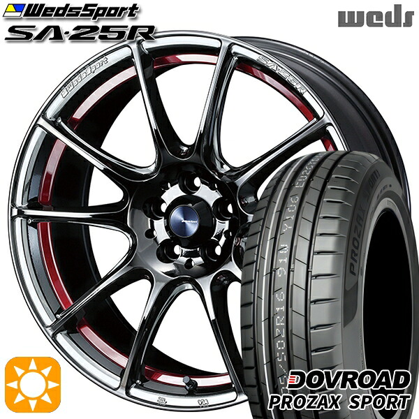 【取付対象】20/30系アルファード ヴェルファイア 235/50R18 101W XL DOVROAD プロザックススポーツ Weds ウェッズスポーツ SA25R RLC (レッドライトクローム) 18インチ 8.0J 5H114.3 サマータイヤホイールセット |トレッド新横浜師岡店