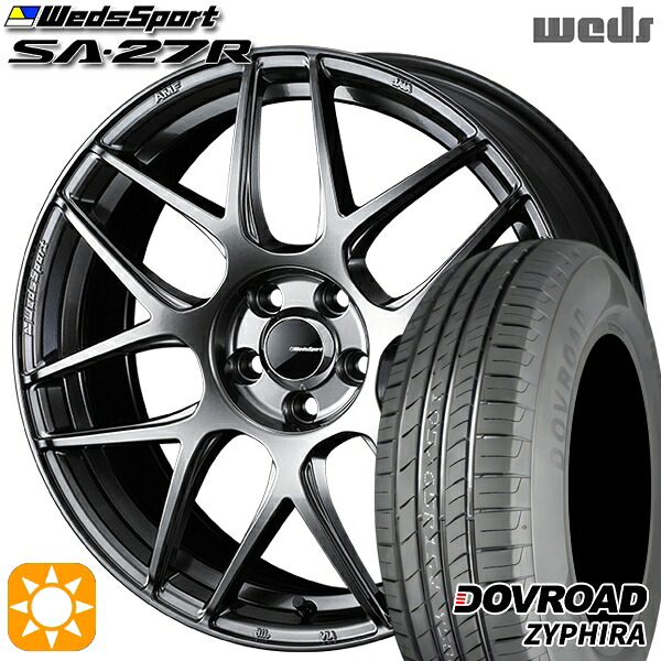 【取付対象】アクア クロスビー 185/55R16 83V DOVROAD ザイファイラ Weds ウェッズスポーツ SA27R PSB（プラチナシルバーブラック） 16インチ 6.5J 4H100 サマータイヤホイールセット ｜トレッド新横浜師岡店