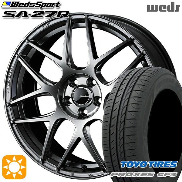 【取付対象】ジェイド アクセラ 225/40R18 92W XL トーヨー プロクセス CF3 Weds ウェッズスポーツ SA27R PSB（プラチナシルバーブラック） 18インチ 7.5J 5H114.3 サマータイヤホイールセット ｜トレッド新横浜師岡店