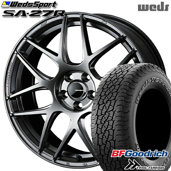 【取付対象】225/65R17 102T ORWL BFグッドリッチ トレールテレーン Weds ウェッズスポーツ SA27R PSB（プラチナシルバーブラック） 17インチ 7.0J 5H114.3 サマータイヤホイールセット