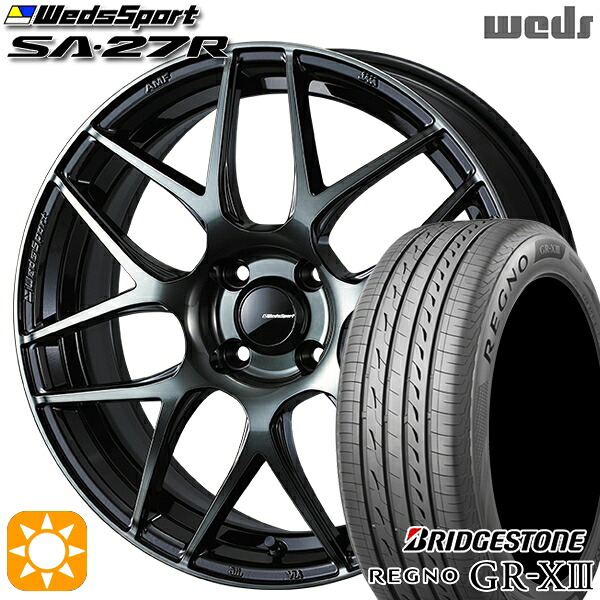 【取付対象】165/60R15 77H ブリヂストン レグノ GR-X3 Weds ウェッズスポーツ SA27R WBC(ウォースブラッククリアー) 15インチ 5.0J 4H100 サマータイヤホイールセット |トレッド新横浜師岡店