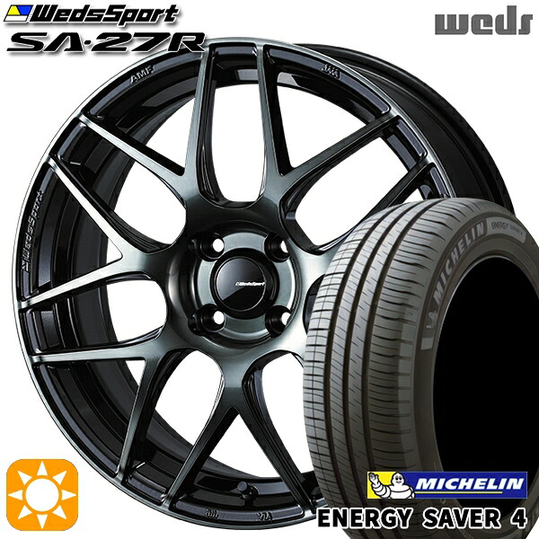 【取付対象】185/65R15 92H XL ミシュラン エナジーセイバー4 Weds ウェッズスポーツ SA27R WBC(ウォースブラッククリアー) 15インチ 6.0J 4H100 サマータイヤホイールセット |トレッド新横浜師岡店