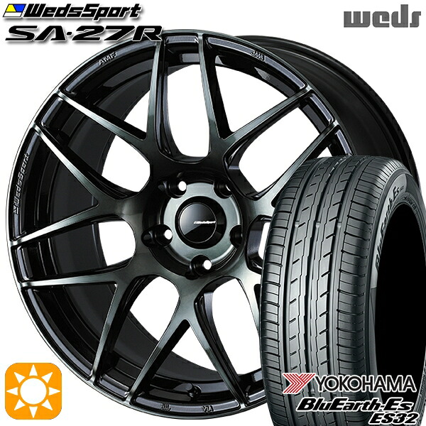 【取付対象】225/60R17 99H ヨコハマ ブルーアース ES32 Weds ウェッズスポーツ SA27R WBC（ウォースブラッククリアー） 17インチ 7.0J 5H114.3 サマータイヤホイールセット ｜トレッド新横浜師岡店