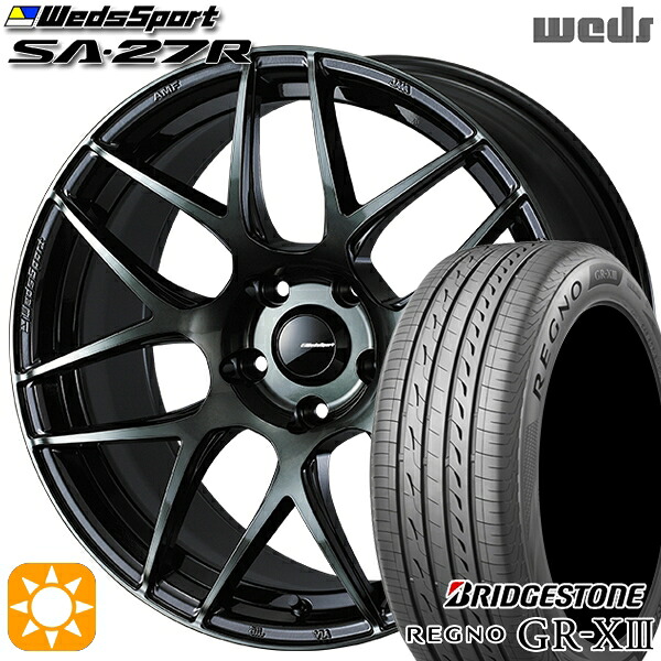 【取付対象】ウィッシュ カローラスポーツ 205/50R17 89V ブリヂストン レグノ GR-X3 Weds ウェッズスポーツ SA27R WBC(ウォースブラッククリアー) 17インチ 7.0J 5H100 サマータイヤホイールセット |トレッド新横浜師岡店