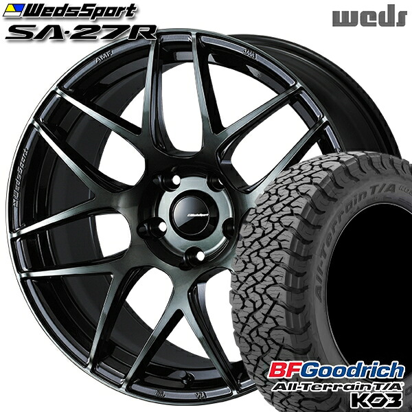 【取付対象】225/65R17 107/103S RBL BFグッドリッチ オールテレーン T/A KO3 Weds ウェッズスポーツ SA27R WBC（ウォースブラッククリアー） 17インチ 7.0J 5H114.3 サマータイヤホイールセット