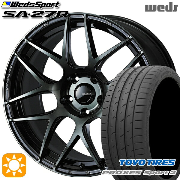 【取付対象】225/40R18 92Y XL トーヨー プロクセススポーツ2 Weds ウェッズスポーツ SA27R WBC（ウォースブラッククリアー） 18インチ 7.5J 5H114.3 サマータイヤホイールセット ｜トレッド新横浜師岡店