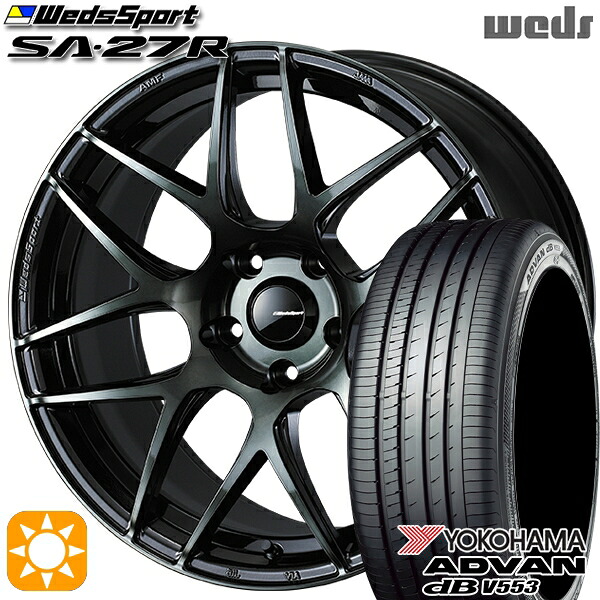 【取付対象】225/65R17 106V XL ヨコハマ アドバンデシベル V553 Weds ウェッズスポーツ SA27R WBC（ウォースブラッククリアー） 17インチ 7.0J 5H114.3 サマータイヤホイールセット