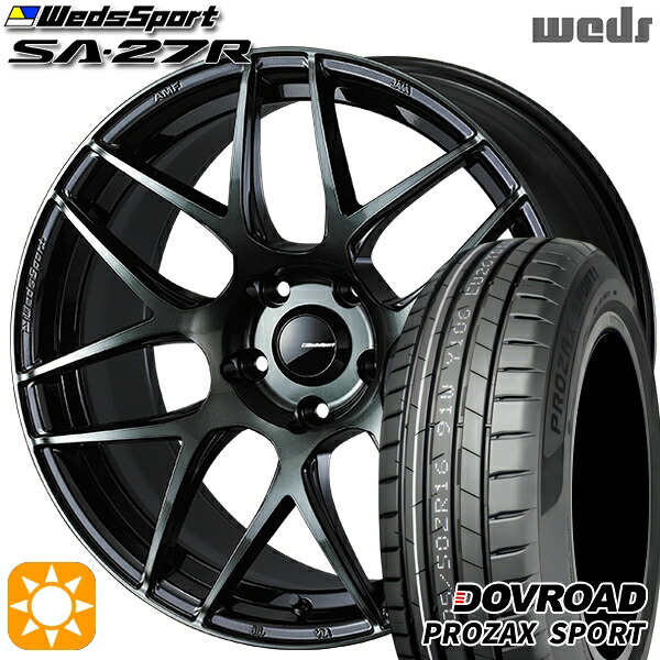 【取付対象】レガシィB4 エクシーガ 215/50R17 95W XL DOVROAD プロザックススポーツ Weds ウェッズスポーツ SA27R WBC(ウォースブラッククリアー) 17インチ 7.0J 5H100 サマータイヤホイールセット |トレッド新横浜師岡店