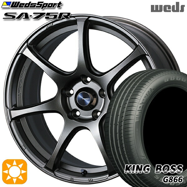 【取付対象】215/50R18 96W XL キングボス G866 Weds ウェッズスポーツ SA75R EJ-ブロンズ 18インチ 8.0J 5H114.3 サマータイヤホイールセット