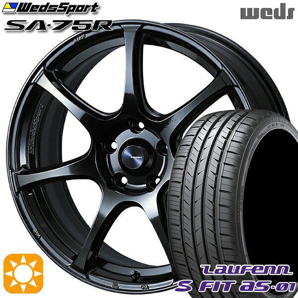 【取付対象】225/45R18 91W ラウフェン S FIT aS-01 LH02 Weds ウェッズスポーツ SA75R HBCII (ハイパーブラッククリアツー 18インチ 8.0J 5H114.3 サマータイヤホイールセット |トレッド新横浜師岡店