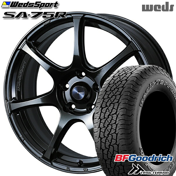 【取付対象】225/65R17 102T ORWL BFグッドリッチ トレールテレーン Weds ウェッズスポーツ SA75R HBCII (ハイパーブラッククリアツー 17インチ 7.0J 5H114.3 サマータイヤホイールセット