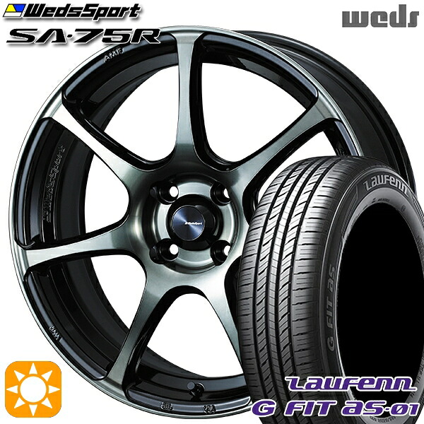 【取付対象】フィット アクア 175/65R15 84H ラウフェン G FIT as-01 LH42 Weds ウェッズスポーツ SA75R WBC (ウォースブラッククリアー) 15インチ 6.0J 4H100 サマータイヤホイールセット |トレッド新横浜師岡店