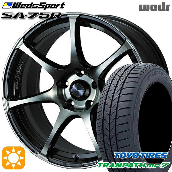 【取付対象】215/55R17 94V トーヨー トランパス mp7 Weds ウェッズスポーツ SA75R WBC (ウォースブラッククリアー) 17インチ 7.0J 5H114.3 サマータイヤホイールセット