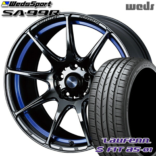 【取付対象】215/55R17 94W ラウフェン S FIT aS-01 LH02 Weds ウェッズスポーツ SA99R BLCII (ブルーライトクロームツー) 17インチ 7.5J 5H114.3 サマータイヤホイールセット