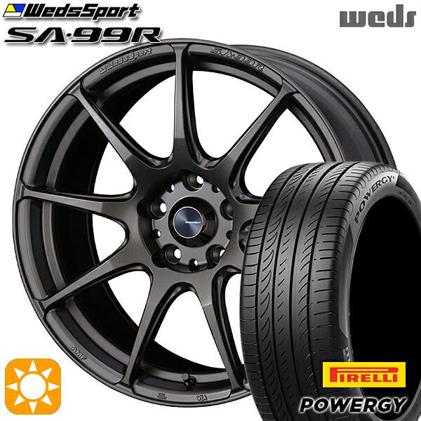 【取付対象】マツダ2 ノート 205/45R17 88W XL ピレリ パワジー Weds ウェッズスポーツ SA99R EJ-ブロンズ 17インチ 6.5J 4H100 サマータイヤホイールセット