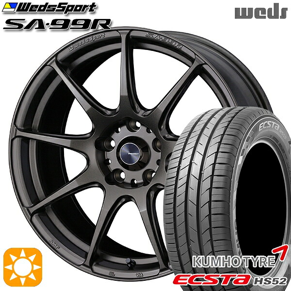 【取付対象】C-HR カローラクロス 215/60R17 100V XL クムホ エクスタ HS52 Weds ウェッズスポーツ SA99R EJ-ブロンズ 17インチ 7.0J 5H114.3 サマータイヤホイールセット