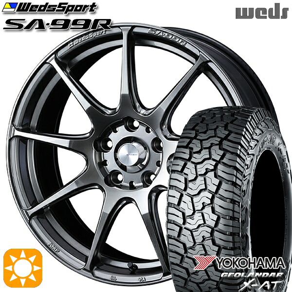 【取付対象】165/60R15 77H ヨコハマ ジオランダーX-AT G016 Weds ウェッズスポーツ SA99R PSB (プラチナシルバーブラック) 15インチ 5.0J 4H100 サマータイヤホイールセット