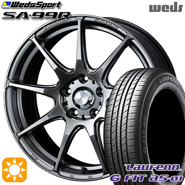 【取付対象】マツダ2 ノート 195/55R16 87V ラウフェン G FIT as-01 LH42 Weds ウェッズスポーツ SA99R PSB (プラチナシルバーブラック) 16インチ 6.5J 4H100 サマータイヤホイールセット |トレッド新横浜師岡店