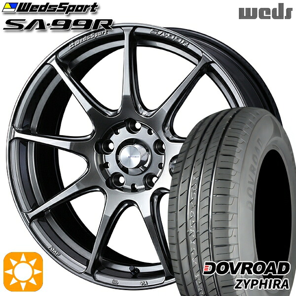 【取付対象】アクア クロスビー 185/55R16 83V DOVROAD ザイファイラ Weds ウェッズスポーツ SA99R PSB (プラチナシルバーブラック) 16インチ 6.5J 4H100 サマータイヤホイールセット |トレッド新横浜師岡店