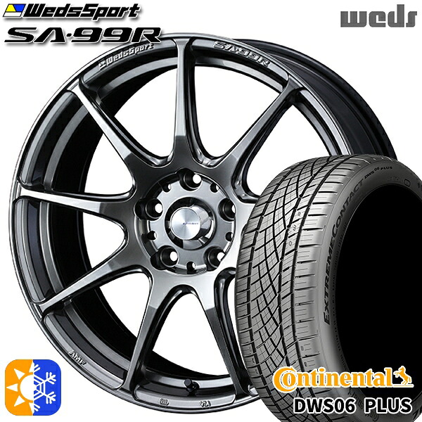 235/50R18 97W コンチネンタル DWS06+ SUV Weds ウェッズスポーツ SA99R PSB (プラチナシルバーブラック) 18インチ 8.5J 5H114.3 オールシーズンタイヤホイールセット