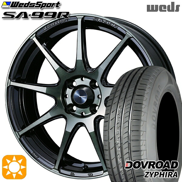 【取付対象】N-BOX ウェイク 165/55R15 75V DOVROAD ザイファイラ Weds ウェッズスポーツ SA99R WBC（ウォースブラッククリアー） 15インチ 5.0J 4H100 サマータイヤホイールセット ｜トレッド新横浜師岡店