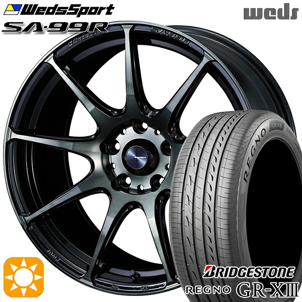 【取付対象】20/30系アルファード ヴェルファイア 235/50R18 101V XL ブリヂストン レグノ GR-X3 Weds ウェッズスポーツ SA99R WBC(ウォースブラッククリアー) 18インチ 8.5J 5H114.3 サマータイヤホイールセット |トレッド新横浜師岡店
