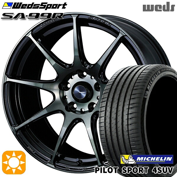 【取付対象】235/60R18 107W XL ミシュラン パイロットスポーツ4 SUV Weds ウェッズスポーツ SA99R WBC（ウォースブラッククリアー） 18インチ 8.5J 5H114.3 サマータイヤホイールセット