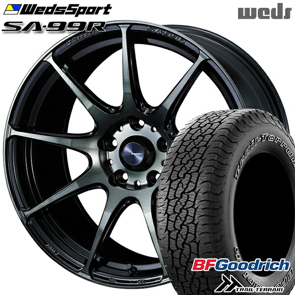 【取付対象】225/65R17 102T ORWL BFグッドリッチ トレールテレーン Weds ウェッズスポーツ SA99R WBC（ウォースブラッククリアー） 17インチ 7.0J 5H114.3 サマータイヤホイールセット