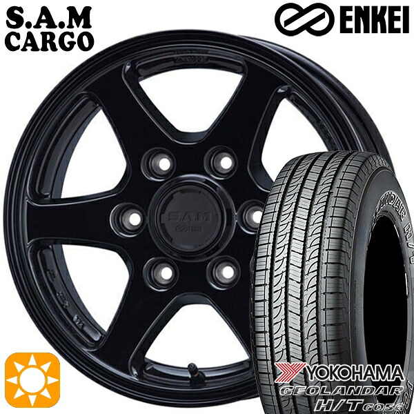 【取付対象】195/80R15 107/105L ヨコハマ ジオランダー H/T G056 ENKEI S.A.M カーゴ ブラック 15インチ 6.0J 6H139.7 サマータイヤホイールセット