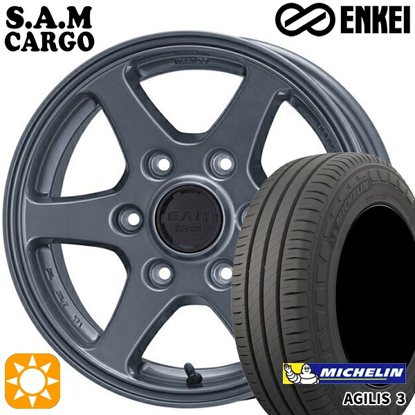 【取付対象】200系ハイエース 215/65R16C 109/107T ミシュラン アジリス3 ENKEI S.A.M カーゴ ガンメタリック 16インチ 6.5J 6H139.7 サマータイヤホイールセット ｜トレッド新横浜師岡店