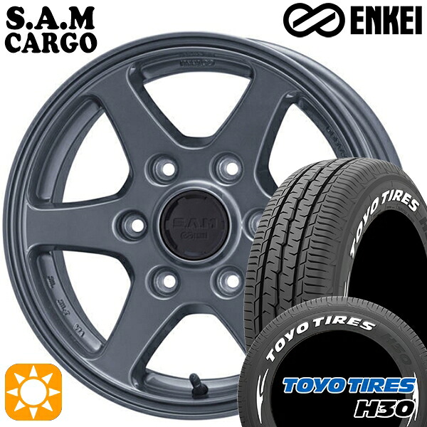 【取付対象】215/65R16 109/107R トーヨー H30 ホワイトレター ENKEI S.A.M カーゴ ガンメタリック 16インチ 6.5J 6H139.7 サマータイヤホイールセット ｜トレッド新横浜師岡店