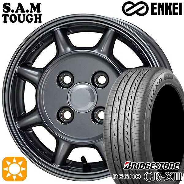 【取付対象】155/65R14 75H ブリヂストン レグノ GR-X3 ENKEI S.A.M タフ ガンメタリック 14インチ 4.5J 4H100 サマータイヤホイールセット