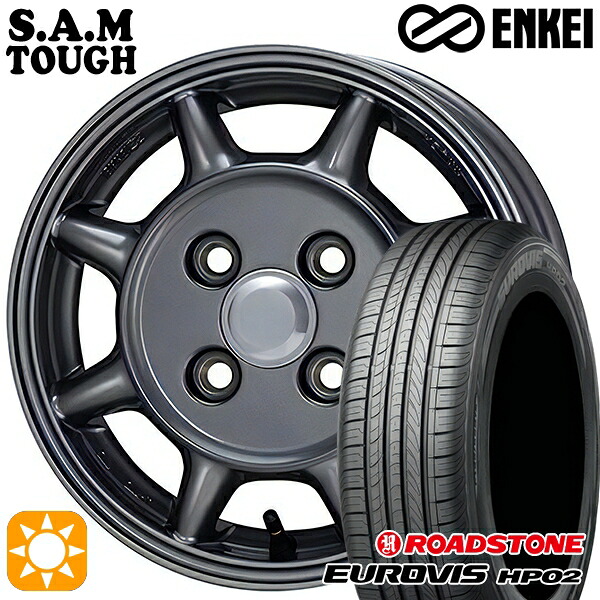 【取付対象】165/65R14 ネクセン ロードストーン ユーロビズ HP02 ENKEI S.A.M タフ ガンメタリック 14インチ 4.5J 4H100 サマータイヤホイールセット |トレッド新横浜師岡店