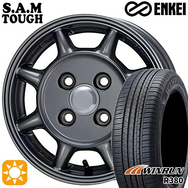 【取付対象】165/65R14 79T ウィンラン R380 ENKEI S.A.M タフ ガンメタリック 14インチ 4.5J 4H100 サマータイヤホイールセット