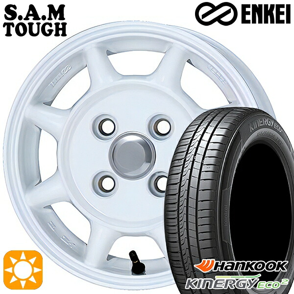 【取付対象】165/60R14 75H ハンコック KlnERGy ECO2 K435 ENKEI S.A.M タフ ホワイト 14インチ 4.5J 4H100 サマータイヤホイールセット |トレッド新横浜師岡店