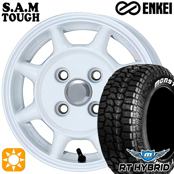 【取付対象】155/65R14 81S XL RWL モンスタ RTハイブリッド ENKEI S.A.M タフ ホワイト 14インチ 5.0J 4H100 サマータイヤホイールセット ｜トレッド新横浜師岡店