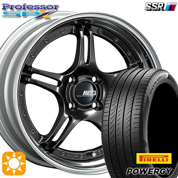 【取付対象】195/55R16 87V ピレリ パワジー SSR プロフェッサー SPX プリズムダークガンメタ 16インチ 6.0J 4H100 サマータイヤホイールセット