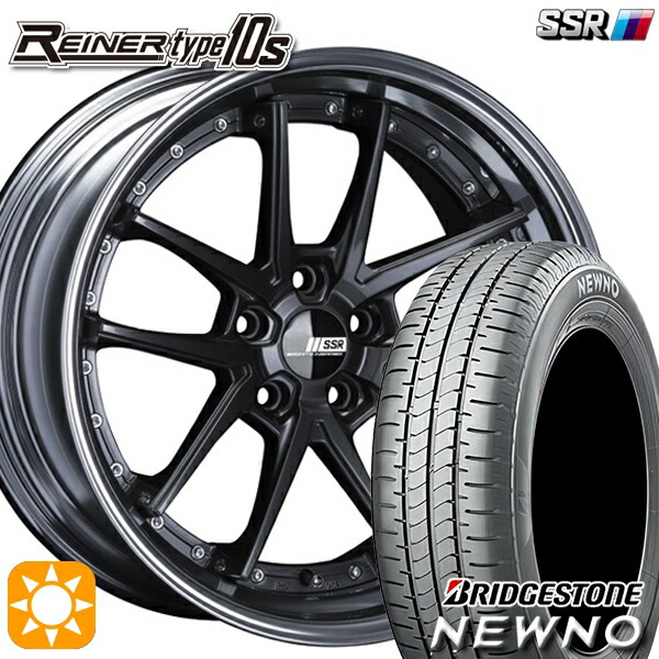【取付対象】215/45R18 93W XL ブリヂストン ニューノ SSR ライナー タイプ 10R プリズムダークガンメタ 18インチ 7.5J 5H114.3 サマータイヤホイールセット