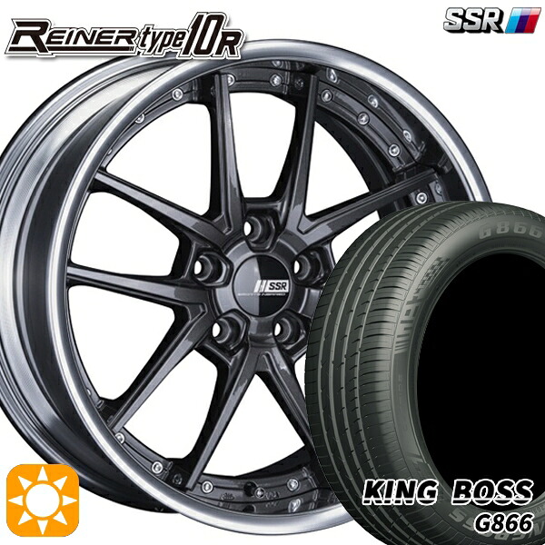 【取付対象】245/40R19 98W XL キングボス G866 SSR ライナー タイプ 10S プリズムダークガンメタ 19インチ 7.5J 5H114.3 サマータイヤホイールセット