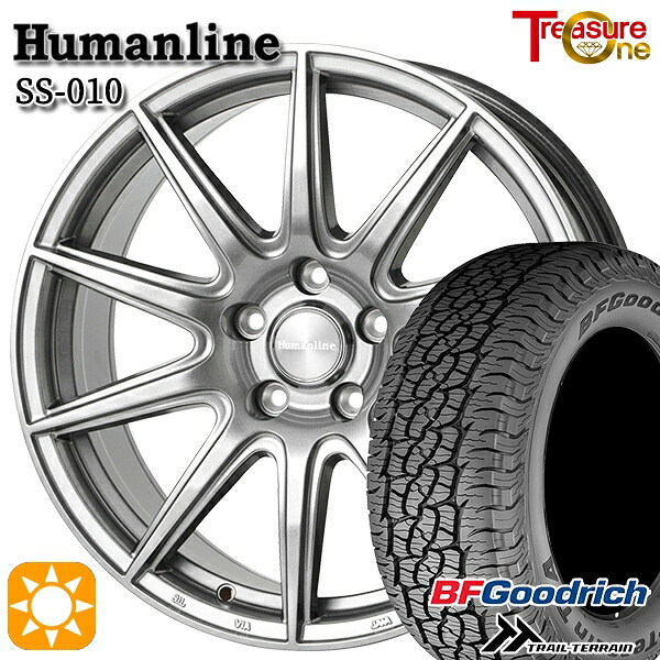 【取付対象】235/60R18 107H XL RBL BFグッドリッチ トレールテレーン トレジャーワン ヒューマンライン SS010 ダークグレー 18インチ 8.0J 5H114.3 +42 サマータイヤホイールセット
