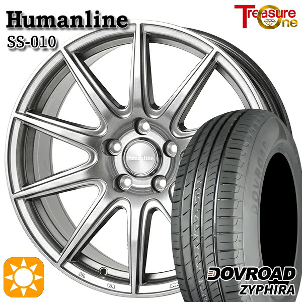 【取付対象】ライズHB ロッキーHB 205/60R16 92V DOVROAD ザイファイラ トレジャーワン ヒューマンライン SS010 ダークグレー 16インチ 6.5J 5H100 +48 サマータイヤホイールセット |トレッド新横浜師岡店
